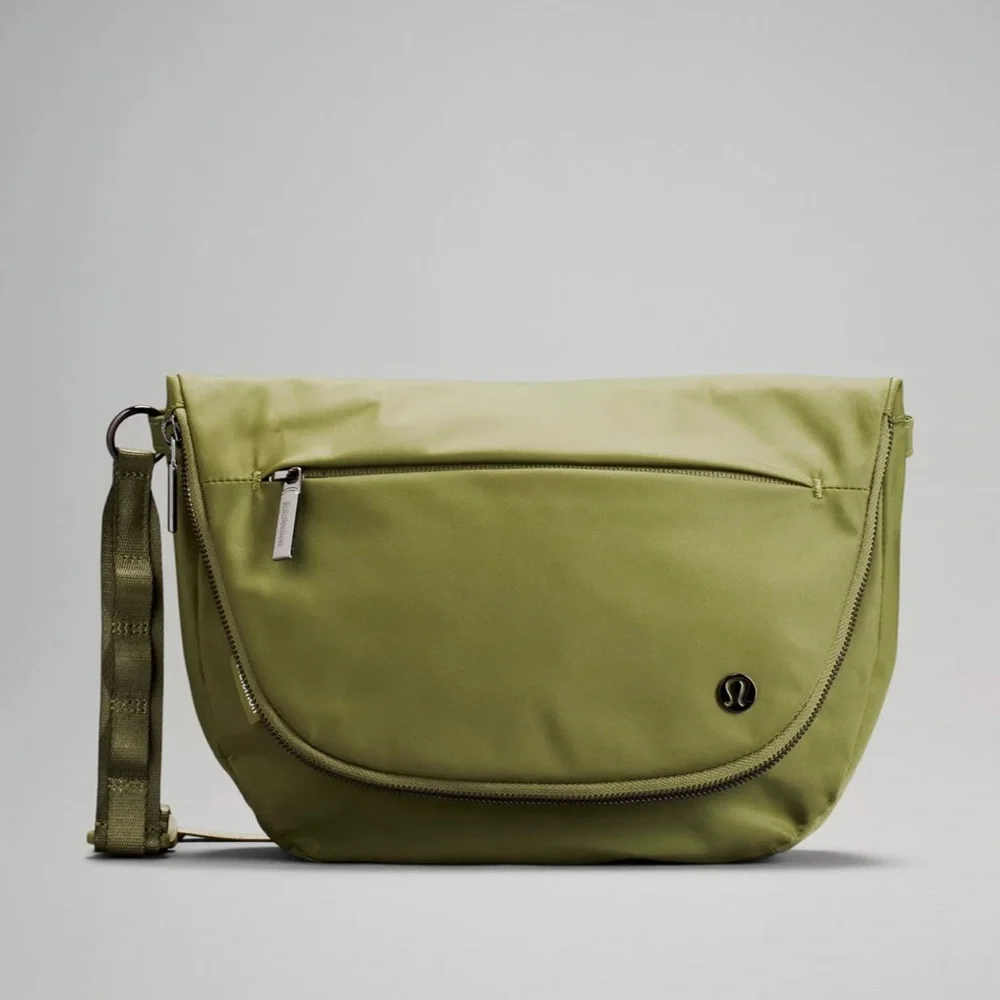 Lululemon All Night Festival Bag Zip Top Crossbody Bronze Green